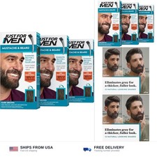 Just For Men Mustache Beard, Beard Dye for Men with Brush Included, With Ke...