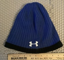 Under Armour L Beanie Winter Hat Reversible Cap Ski UA Men Women Blue Black
