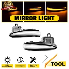 Sequential LED Side Mirror Turn Signal Lights Clear For Toyota Sienna 2020-23