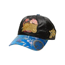 Mitchell Ness Philadelphia 76ers 🐉 LUNAR New Year CNY 🐉 SATIN Strap BLACK HAT