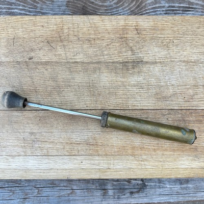 #ad Antique Brass Hand Pump Plunger Gold Oil Dropper Good Vintage Manual Sprayer Pri $27.99