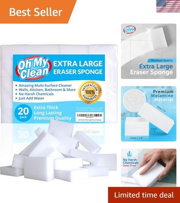 20 Pack Extra Large Eraser Sponge   Extra Thick, Long Lasting Magic Melamine ...
