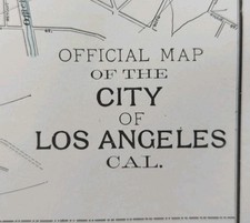 Vintage 1901 LOS ANGELES CALIFORNIA Map 11"x14" Old Antique Original CHINATOWN