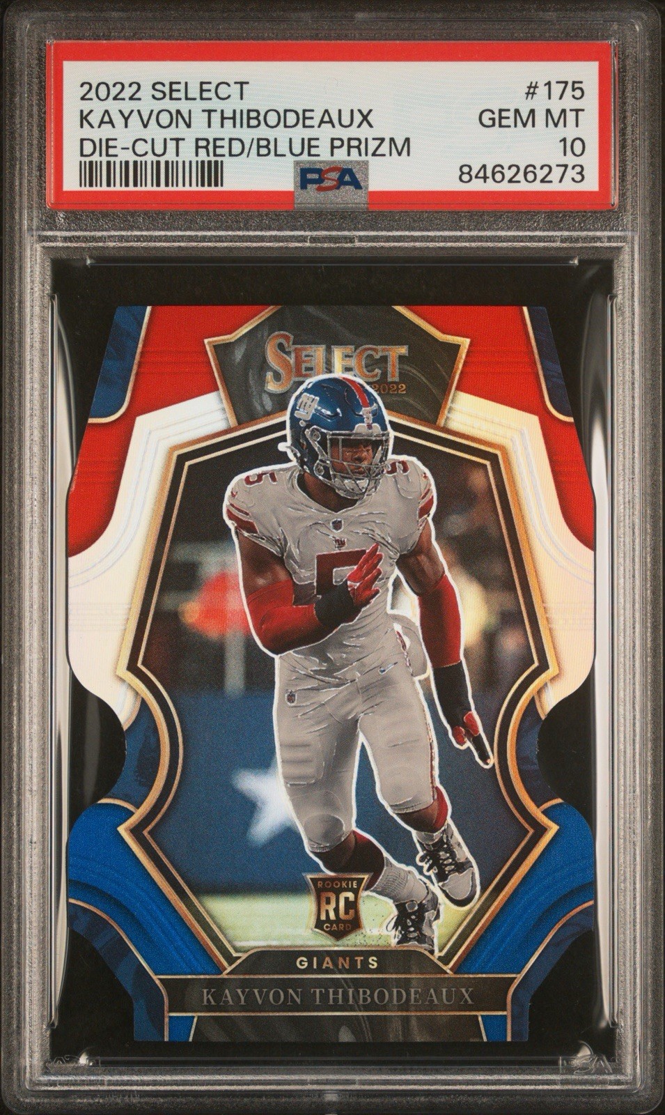 2022 Panini Select - Kayvon Thibodeaux #175 Red & Blue Prizm Die-Cut (RC)