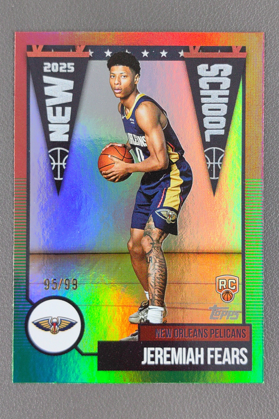 2025-26 Topps Jeremiah Fears New School Green Rainbow RC /99 #NS-7