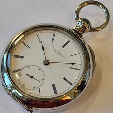 Q90 SERVICED! 1878 18s ROCKFORD MODEL 2 KEY WIND EARLY DIAL RUNS A+!