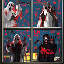 Halloween Window Clings Decorations - Scary Ghost Death Stickers Scary Hallowe