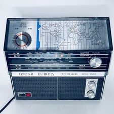 Vintage OSCAR Europa World Map Radio LW MW SW VHF 1960s Retro Parts Repair PROP