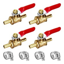 Mini Ball Valve 4Pcs 1/4" Hose Barb x 1/4" Hose Barb 180 Degree Handle 4 Hose