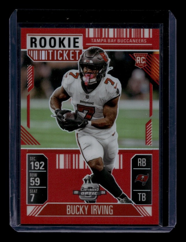 2024 Contenders Optic Football Bucky Irving #67 Rookie Ticket Red /199