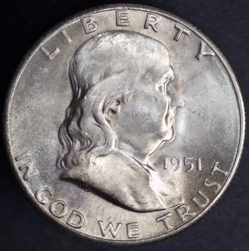 1951 S Ben Franklin Half Dollar / Better Date BU     (B)