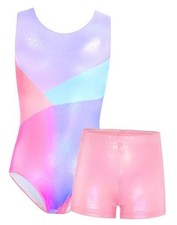 Gymnastics Leotards for Girls 5-12 Years Old Sparkly Dance 7-8 Years Blue Pink