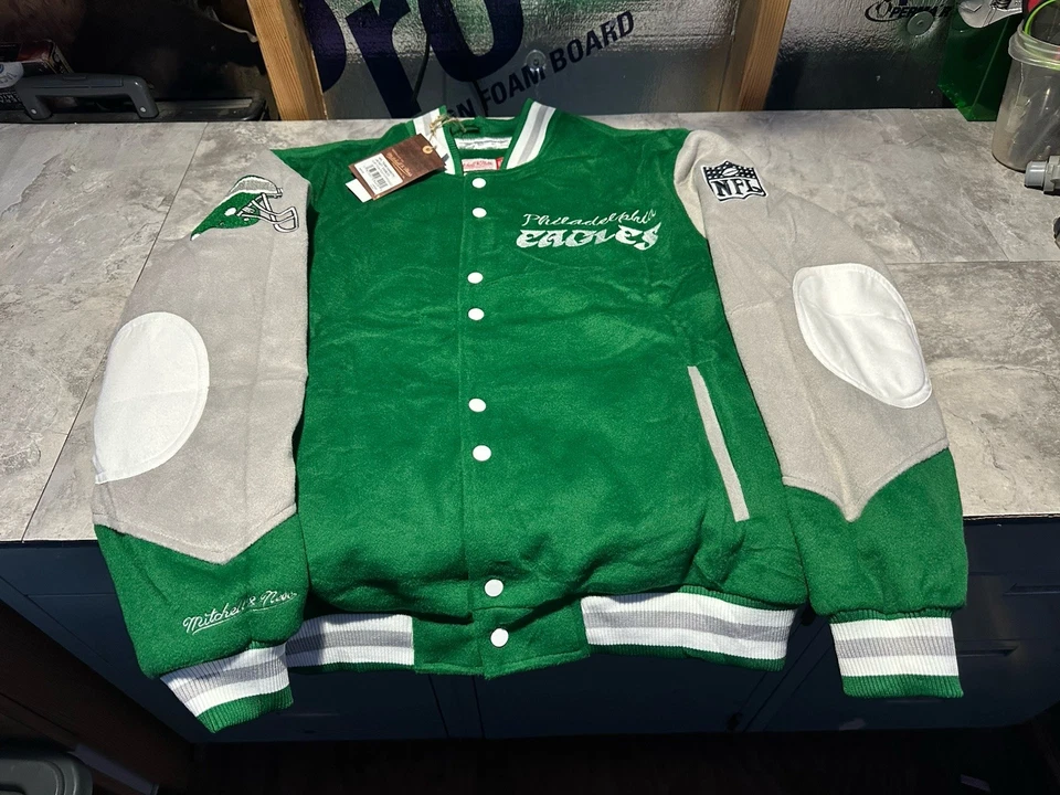 NUEVO CON ETIQUETAS Princesa Diana Dama Di Philadelphia Eagles Mitchell & Ness Chaqueta Abrigo Grande Foto 3 de 3