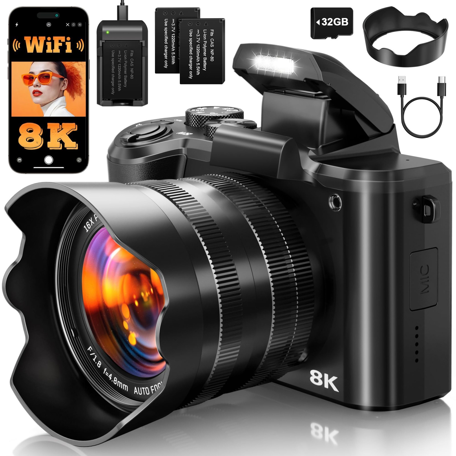 WiFi Professional Camera 8K Digital Cameras Photography 88MP WiFi Professional Camera 8K Digital Cameras Photography 88MP