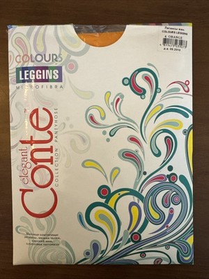 CONTE Leggings Footless Nylon Leggins ORANGE Elegant  European Size 4