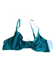 Auden Women's Smooth Mesh Unlined Demi Coverage Bra Green Size 34B Intimates New