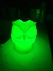 RARE Fenton Owl  Fairy Lamp Glowing Uranium Glass Custard