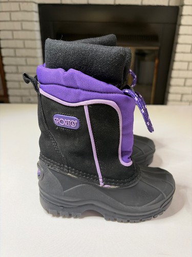 LITTLE GIRL'S SPORTO *SOPHIA* FIOLETOWE ŚNIEGOWCE ROZMIAR 9 - Zdjęcie 1 z 5