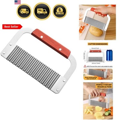 Crinkle Cutter Stainless Steel Potato Slicer Heavy Duty Wavy Crinkle Cutting ...