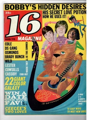 Vintage 16 Teen Magazine Aug. 1970 Bobby Sherman, Dark Shadows, Creedence,More.. - Image 1 of 3