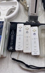 Nintendo Wii White Home Console System With Accessories & Games Lot
