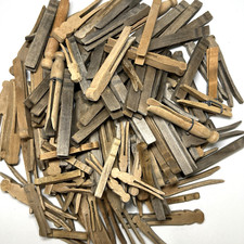 Wood Clothes Pins Variety Design Types Sizes Lot of 128 Vintage Laundry Pegs