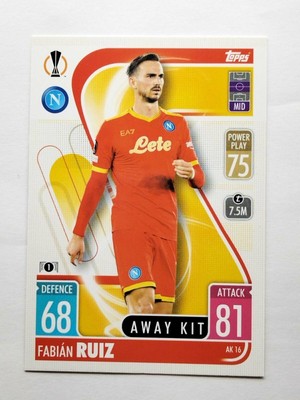 N. ak16 FabiÃ¡n Ruiz SSC Napoli - match attax extra topps 2021/22
