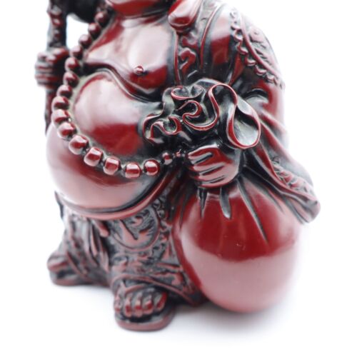 Chinese Red Resin Happy Laughing Buddha Figurine Statue-Heavy Weight - Picture 8 of 15