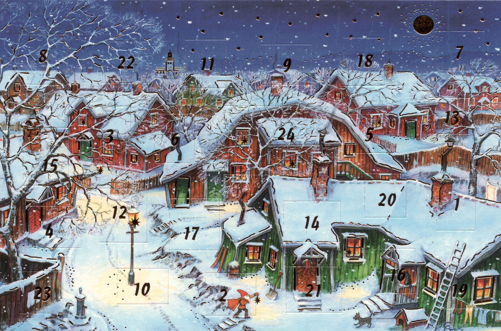 Adventskalender-Grußkarte 5 Stück Weihnachten Tannenbaum Adventszeit