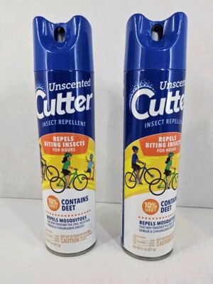 Unscented Cutter Insect Repellent 11 oz, Aerosol with 10 Percent DEET 2 Bottles