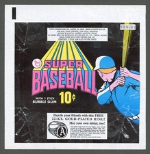 1970 Topps Super Baseball 10¢ Wax Pack Wrapper Gold Plated Ring Side Panel Ad