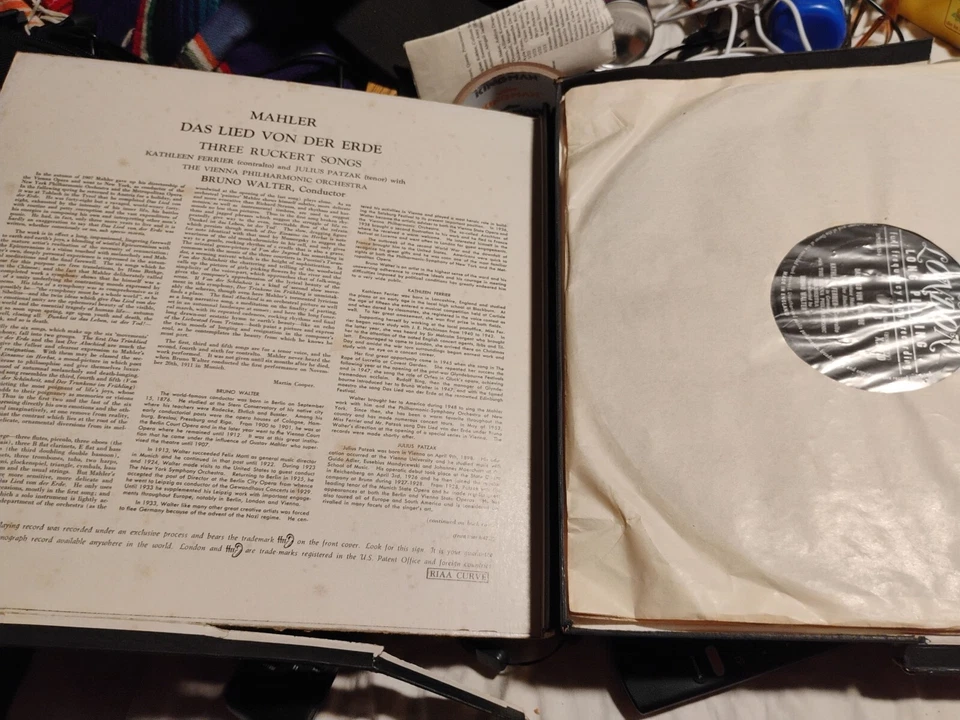 Mahler Das Lied Von Der Erde Ferrier Patzak Bruno Walter London Box Set A 4212 Foto 2 de 3