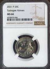 2021 Tuskegee Airmen Quarter NGC MS66 Quality
