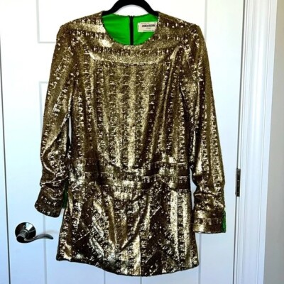 zadig and voltaire gold mini dress Zadig & Voltaire Rename Mini Dress main image 1