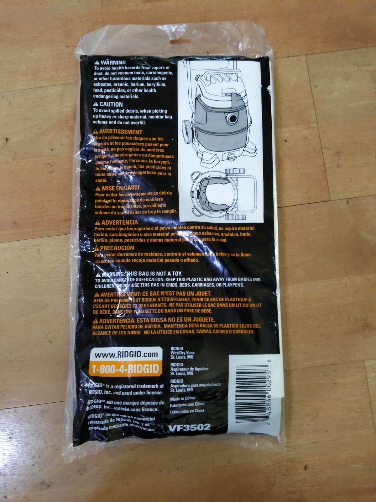 2 Pack Ridgid Drywall Dust High Efficiency Vacuum Cleaner Bags VF3502 1216 Gals eBay