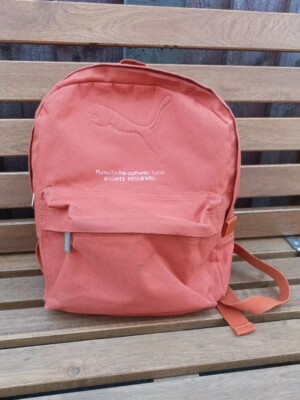 Vintage Puma Small Rucksack Orange With Pocket UK