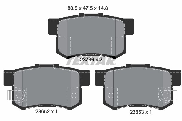Textar 2365201 Bremsbelagsatz,Scheibenbremse FüR Acura,Groß Wand,Haval ,Honda-image