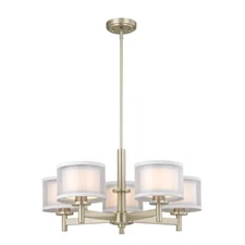 Dolan Designs Double Organza 5 Lt Chandelier Satin Nickel - 1270-09