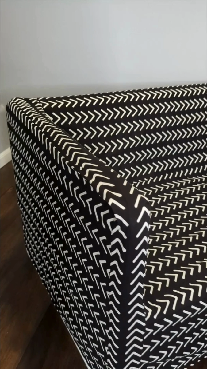 Black Boho Mudcloth Arrow Print Slip Cover, Compatible with IKEA