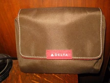 Delta Airlines Toiletry Bag - Dark Brown Business Class DL Air Lines Amenity Kit