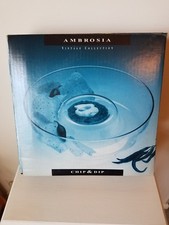 Ambrosia Vintage Collection Chip & Dip Glass Bowl New In Box