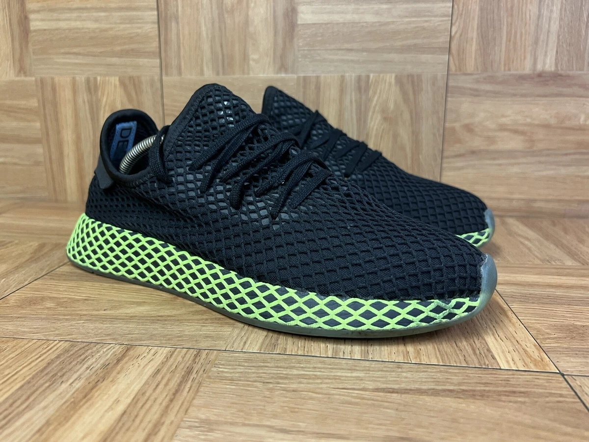 RARE🔥 Adidas Deerupt Black Lime Net Runner Sneaker Sz 10.5 Men&#039;s eBay