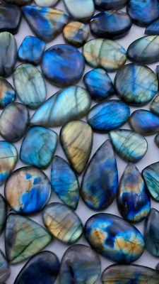 100 pcs Handmade Labradorite cabochon lot natural loose gemstones bulk  crystals
