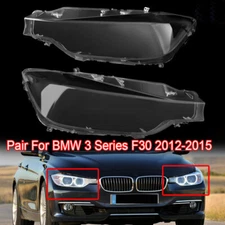 For BMW F30 3 Series 2012-2015 Pair Clear Headlight Cover Headlamp Lens Lenses