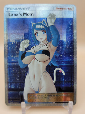 ️ LANA'S MOM Trainer Pokemon Anime Waifu Card Girl Foil Doujin Holo ACG