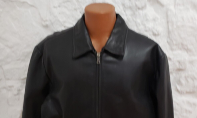 Men's Banana Republic Black Leather Full Zip Jacket Sz Large | eBay