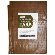 10 X 12 Light Duty Poly Weather Resistant Reinforced Brown Tarp