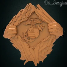 3D stl file relief USA military Badge for CNC router cnc machine milling
