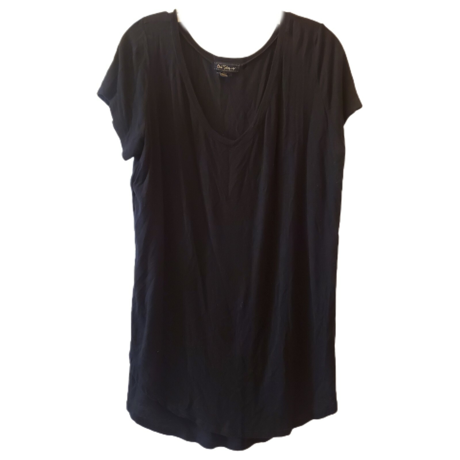 One Step Up Black Basic Tunic Top Side Slits Wome… - image 6