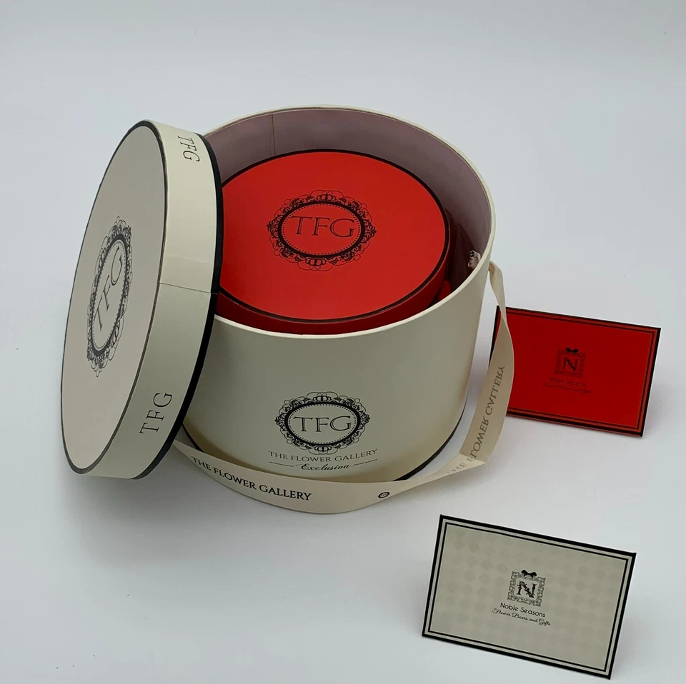 Круглый цветок коробка, цветочный подарочная коробка, набор из 2 шт., с крышками первоклассное качество - Изображение 2 из 4